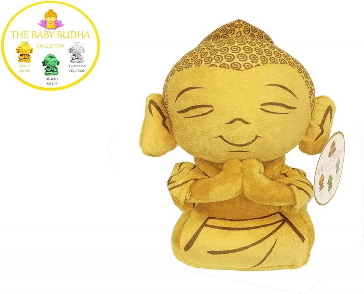 Boeddha Pluche Knuffel Goud 30 cm | Buddha Peluche | Boedhisme Boeda Buda Budha | Spiritualiteit Boeddhisme | Thailand Azië Asia Thais | Asian Plush | Brengt rijkdom, gezondheid en geluk | Boeddha Pluche Knuffel Goud 30cm